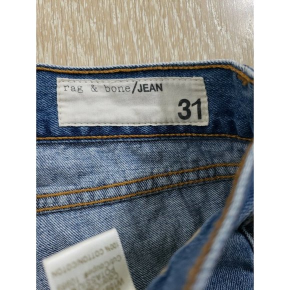 Rag & Bone / Jean Boyfriend Jeans Pants Denim 31 Acid Wash Distress Faded Spots - Picture 5 of 10